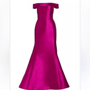 Satin off the shoulder mermaid gown